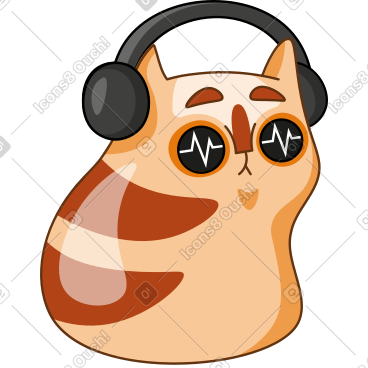 听音乐的猫 PNG, SVG