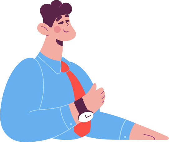 man in tie and watch Illustration in PNG, SVG
