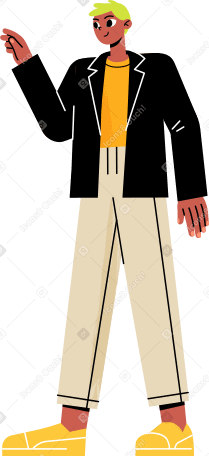 man in a black jacket Illustration in PNG, SVG