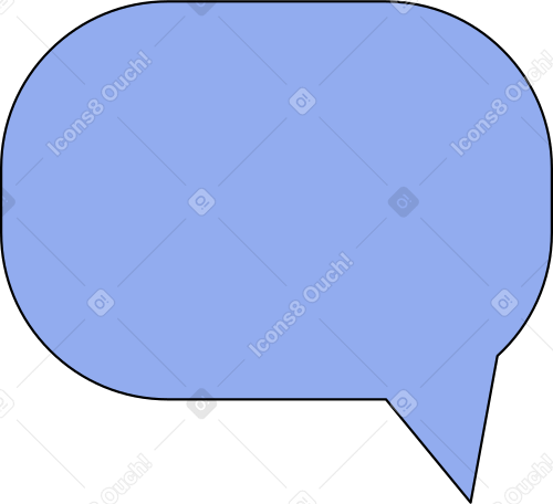 blue speech bubble rounded corners Illustration in PNG, SVG