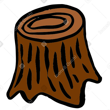 stump Illustration in PNG, SVG
