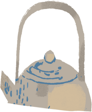 ceramic kettle with a long handle PNG, SVG