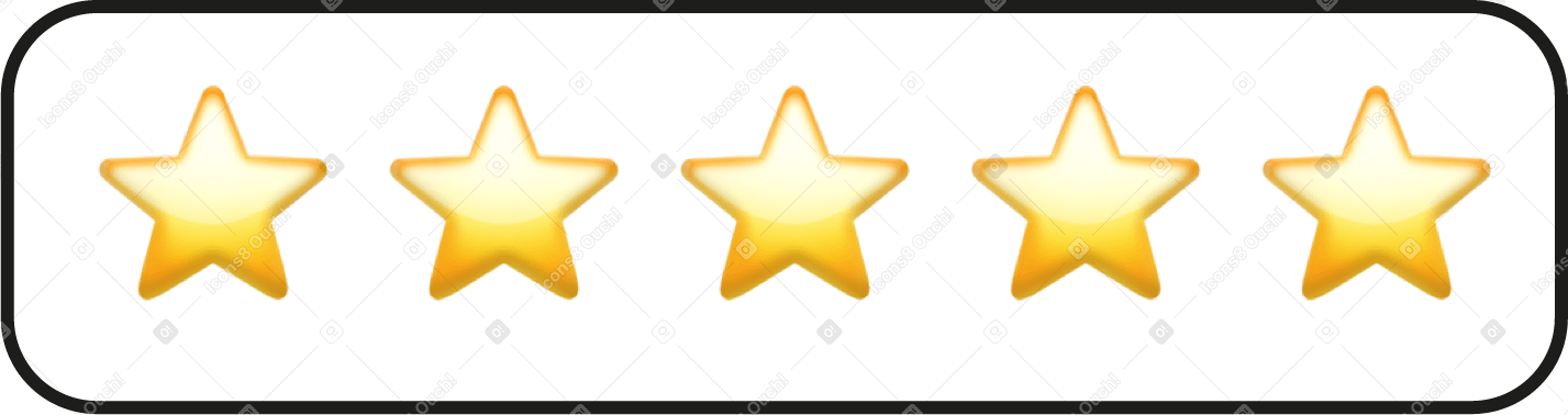five stars PNG, SVG