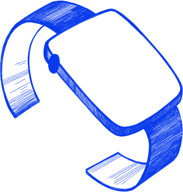 blue wristwatch PNG, SVG