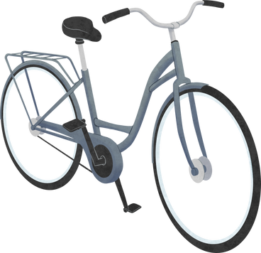 grey bicycle PNG, SVG