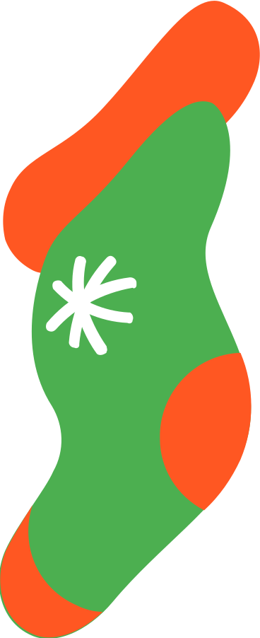 Подарочный носок в PNG, SVG