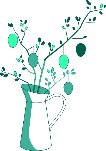 Bouquet di pasqua in una brocca PNG, SVG
