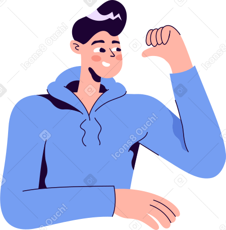 guy in a sweatshirt holding something in his hand PNG, SVG