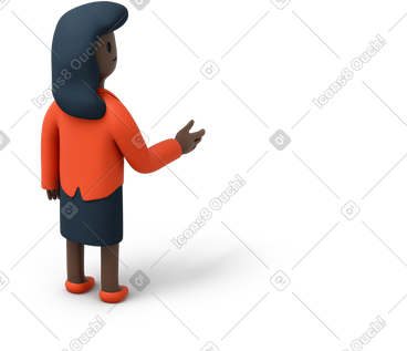 黑人女商人伸出手的背影 PNG, SVG