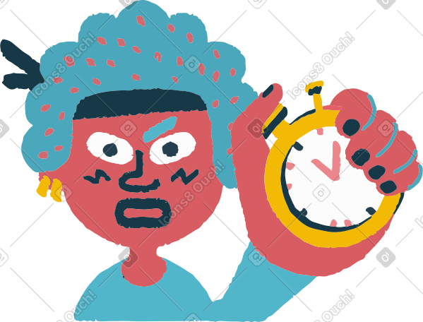 woman holding timer PNG, SVG