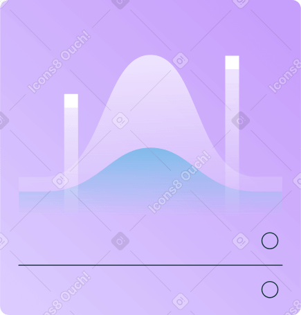 normal distribution chart i npurple window Illustration in PNG, SVG