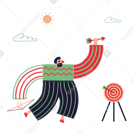 Bow shooting Illustration in PNG, SVG