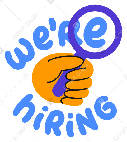 hand and lettering we're hiring sticker PNG, SVG