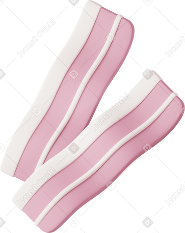 3D two bacon slices PNG, SVG