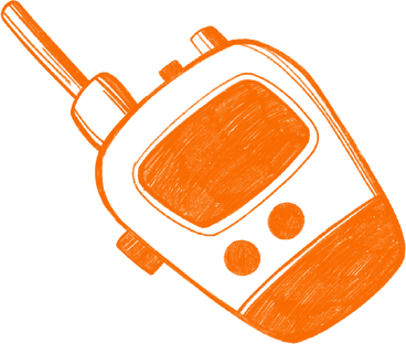 orange police or security guard walkie-talkie PNG, SVG