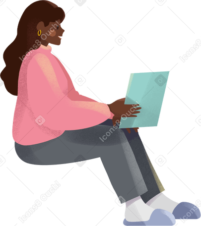 young woman psychologist in pink sweater в PNG, SVG