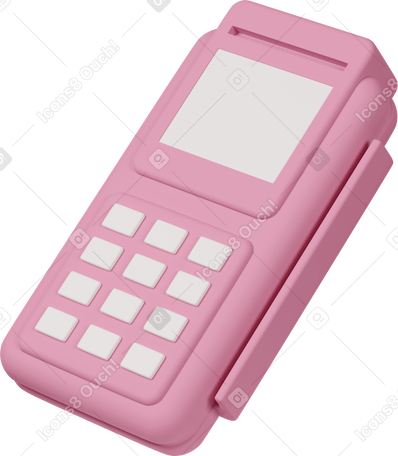 3D pink pos machine PNG, SVG