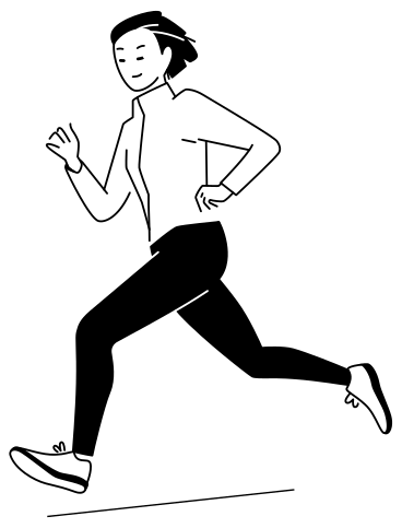 Young woman in sportswear jogging PNG, SVG