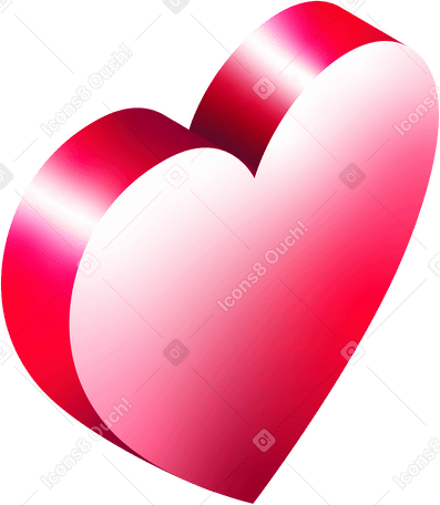 Corazón rojo isométrico PNG, SVG