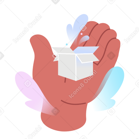 Main tenant une petite boîte PNG, SVG