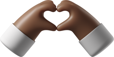Mani di pelle marrone scuro che mostrano un segno del cuore PNG, SVG