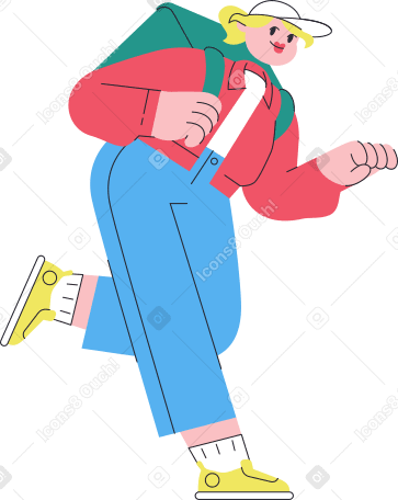 running courier girl Illustration in PNG, SVG