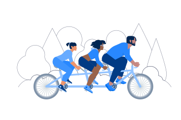 People on tandem bicycle PNG, SVG