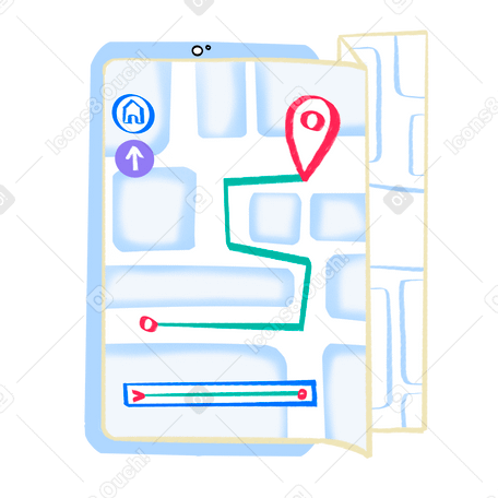 Using gps app on smartphone PNG, SVG