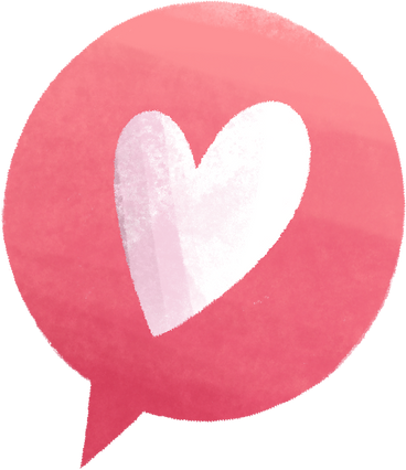 bubble with a white heart inside PNG, SVG