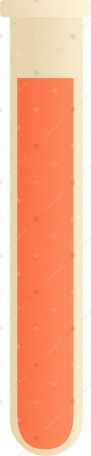 test tube with an orange substance Illustration in PNG, SVG