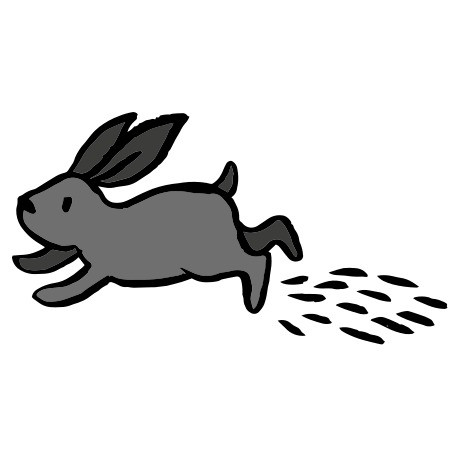 Rabbit running Illustration in PNG, SVG