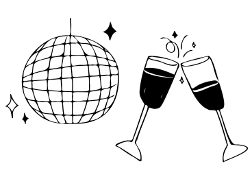Palla da discoteca per feste e bicchieri da vino PNG, SVG