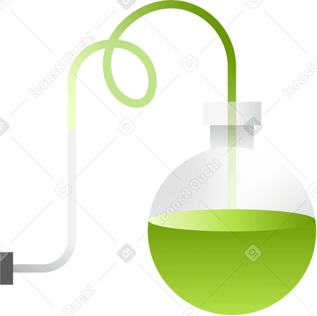 Химическая колба с зеленой жидкостью в PNG, SVG