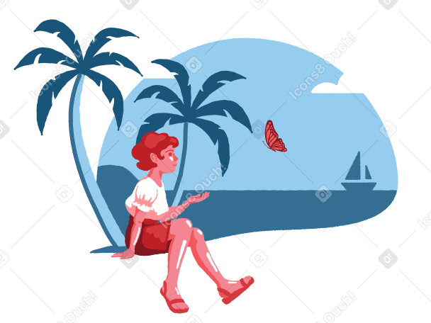 Dreams of a vacation Illustration in PNG, SVG