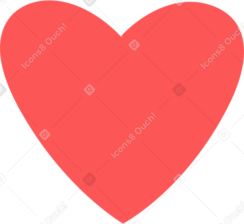 coral love heart Illustration in PNG, SVG