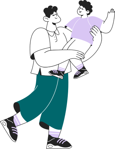 man holding a boy in his arms PNG, SVG