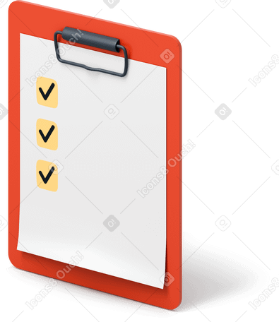 3D Almohadilla roja con lista de verificación PNG, SVG
