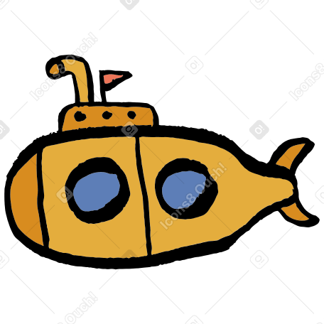 submarine Illustration in PNG, SVG