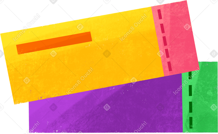 two airline boarding pass tickets Illustration in PNG, SVG