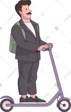 man in a suit with a backpack PNG, SVG