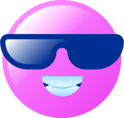 Illustration emoji cool aux formats PNG, SVG