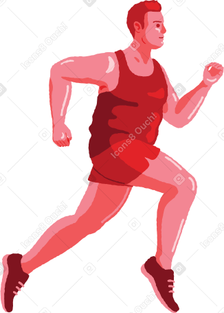 chubby man running Illustration in PNG, SVG