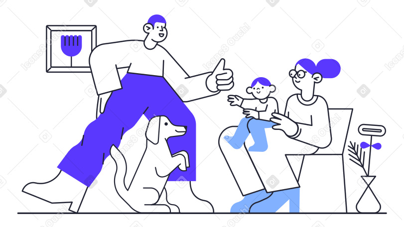 가족과 개 PNG, SVG