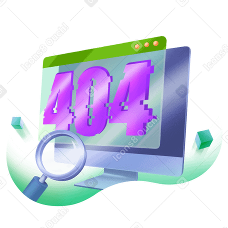 Pagina di errore 404 sul desktop PNG, SVG