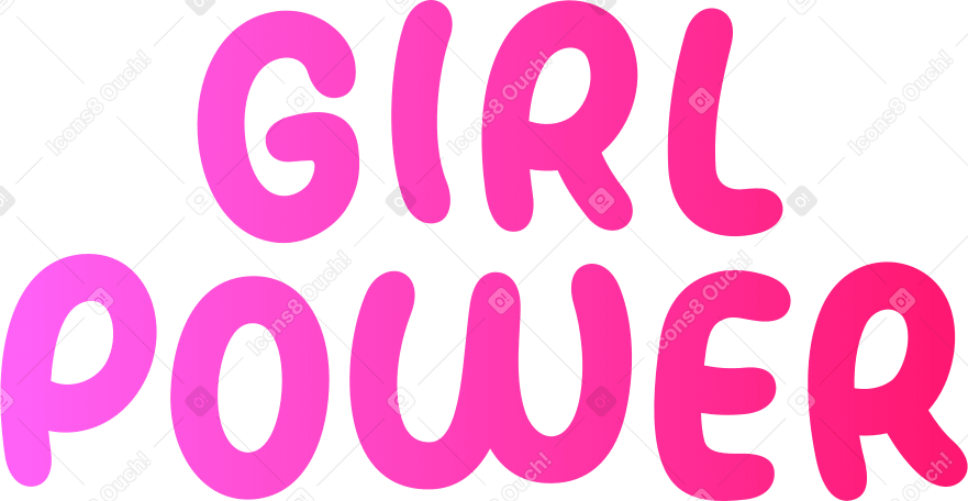 girl power lettering PNG, SVG