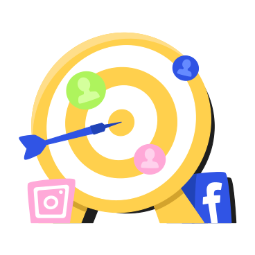 Target with dart, user icons and social networks PNG, SVG