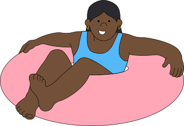 Mujer joven, en, un, anillo inflable PNG, SVG