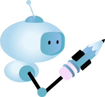 robot with a pencil in his hand PNG, SVG