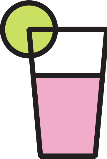 glass with pink drink PNG, SVG