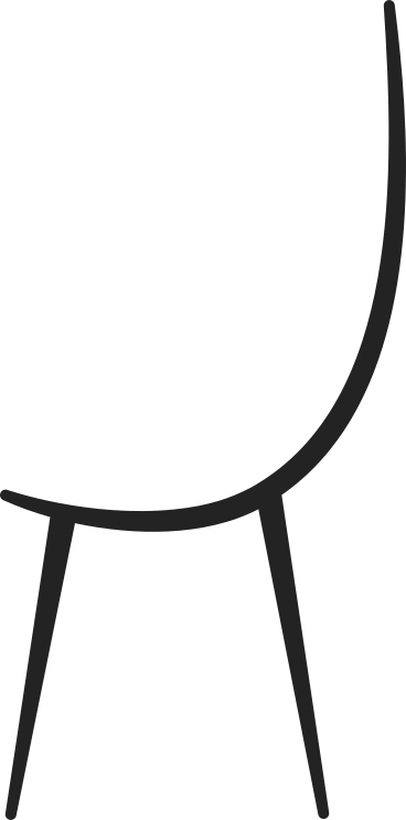 black chair with two legs PNG, SVG